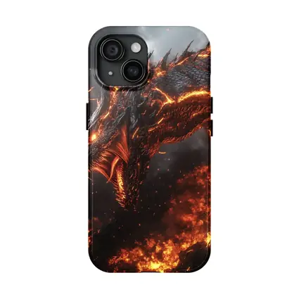 Fire Dragon Rising Through Storm Sky