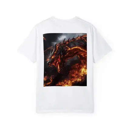 Fire Dragon Rising Through Storm Sky