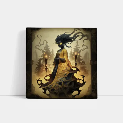 Dark Spirit Figure Glowing Eyes Forest Fantasy