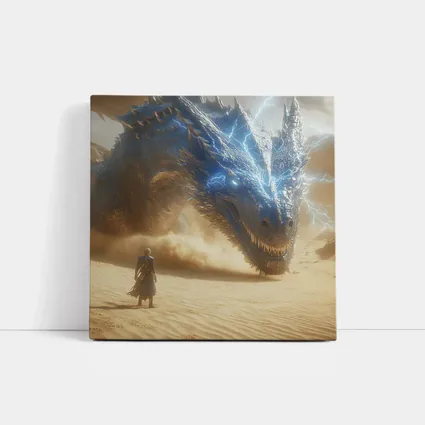 Blue Lightning Dragon Warrior Desert Confrontation