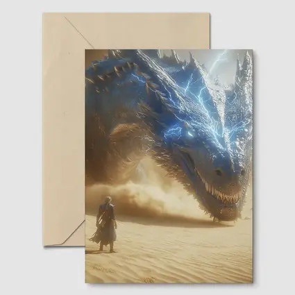 Blue Lightning Dragon Warrior Desert Confrontation