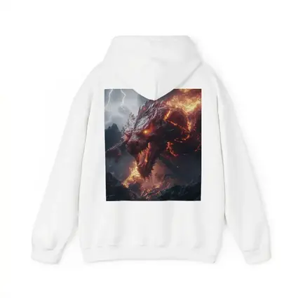 Fire Dragon Roaring Over Dark Mountains