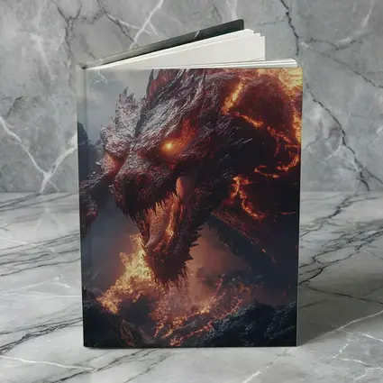 Fire Dragon Roaring Over Dark Mountains