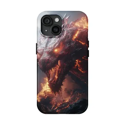 Fire Dragon Roaring Over Dark Mountains