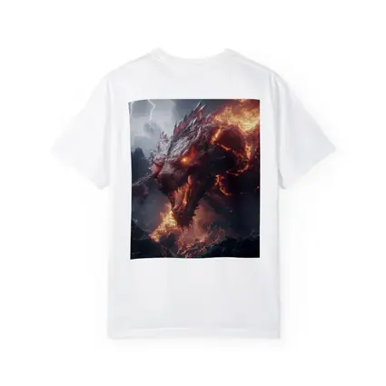 Fire Dragon Roaring Over Dark Mountains