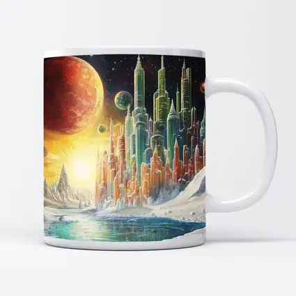 Futuristic City Alien Planet Space Art