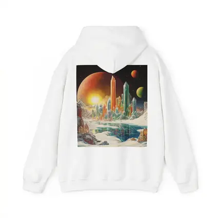 Retro Sci Fi Crystal City Space Landscape