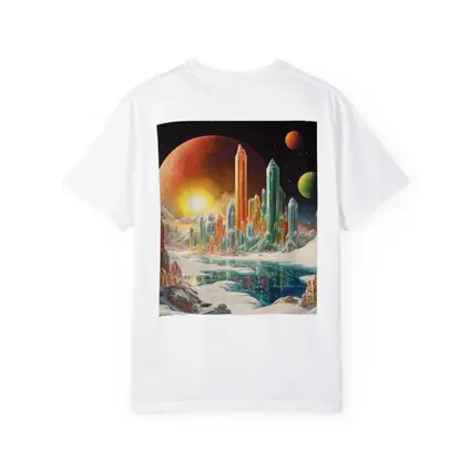 Retro Sci Fi Crystal City Space Landscape