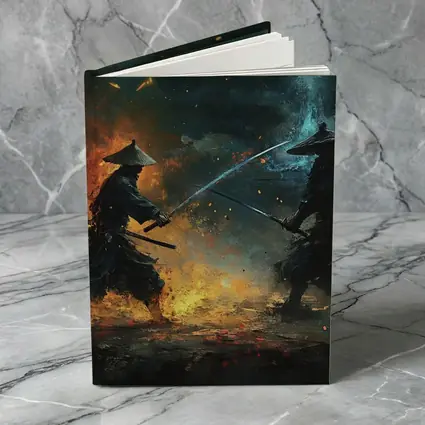Two Samurai Duel Fire Dark Battle