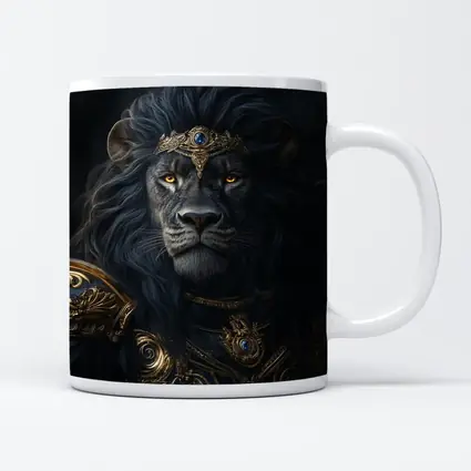Dark Lion King Gold Armor Fantasy Portrait