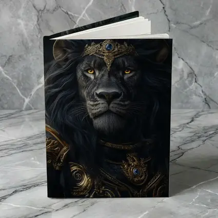 Dark Lion King Gold Armor Fantasy Portrait