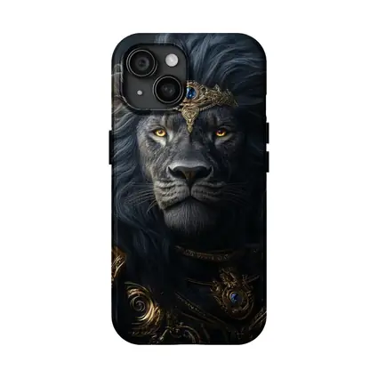 Dark Lion King Gold Armor Fantasy Portrait