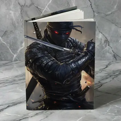 Dark Ninja Warrior Dual Swords Battle Scene