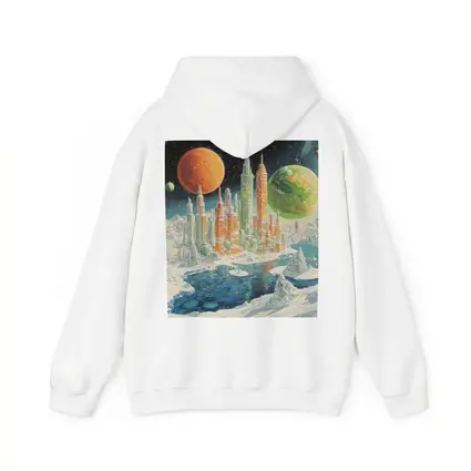 Retro Sci Fi Futuristic City Space Planets