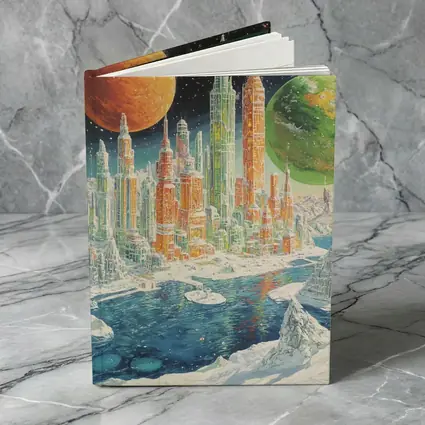 Retro Sci Fi Futuristic City Space Planets