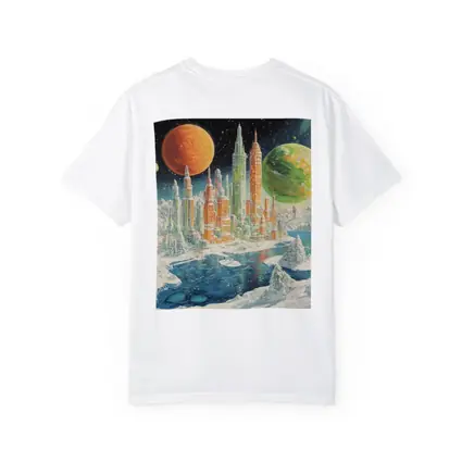 Retro Sci Fi Futuristic City Space Planets