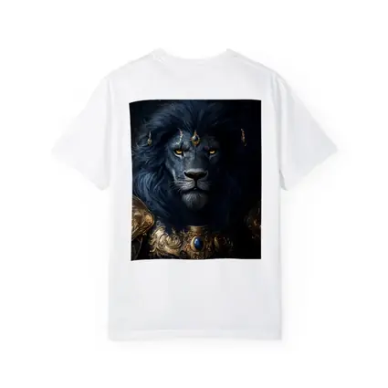 Dark Blue Lion Warrior Gold Armor Fantasy