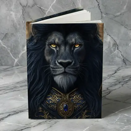 Dark Lion Warrior in Golden Armor Fantasy
