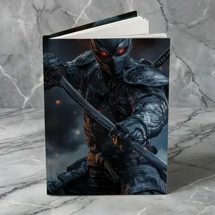 Dark Ninja Warrior Dual Swords Smoky Background