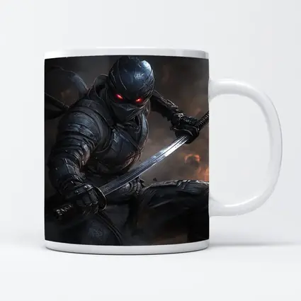 Dark Ninja Warrior Red Eyes Smoke Battle