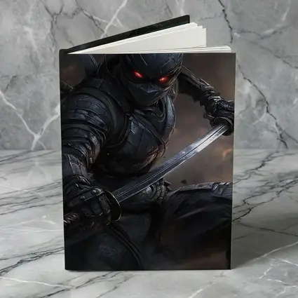 Dark Ninja Warrior Red Eyes Smoke Battle