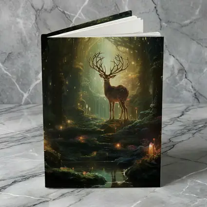 Magical Deer Standing In Enchanted Forest