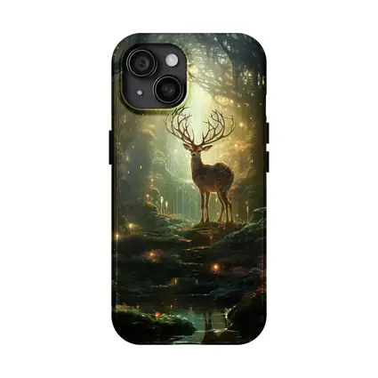 Magical Deer Standing In Enchanted Forest