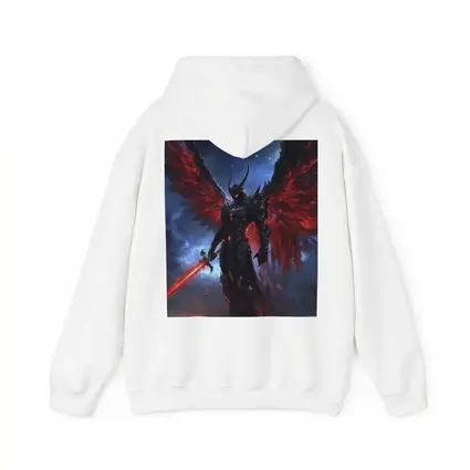 Dark Angel Warrior Red Wings Night Sky