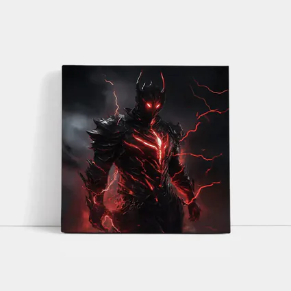 Dark Armored Warrior Red Lightning Storm