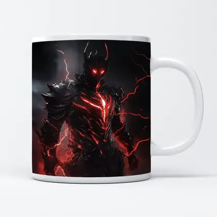Dark Armored Warrior Red Lightning Storm
