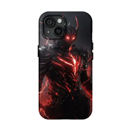 Dark Armored Warrior Red Lightning Storm