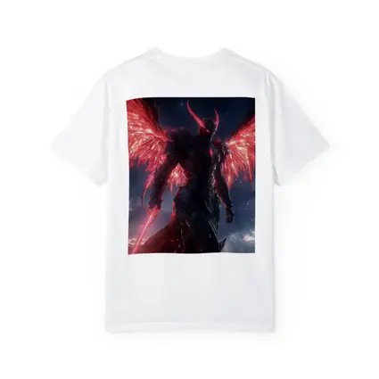 Dark Demon Angel Red Wings Starry Sky