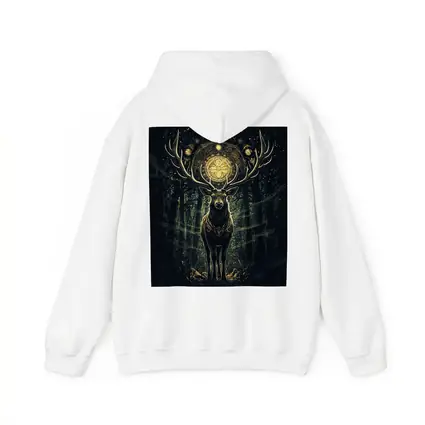 Mystic Stag Dark Forest Gold Mandala