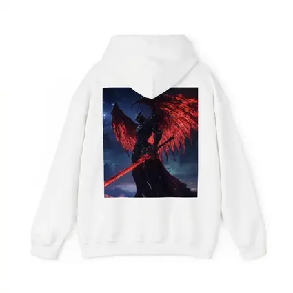 Dark Demon Warrior Red Wings Night Sky