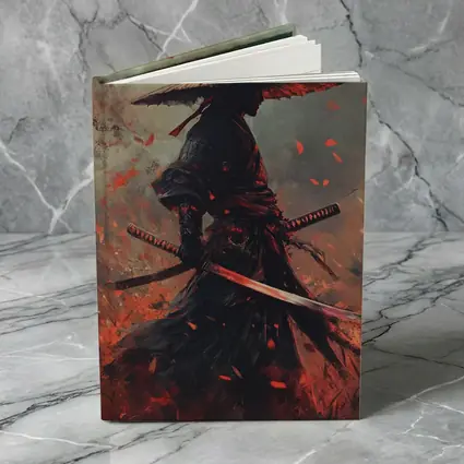 Samurai Warrior Dark Fire Petals Art