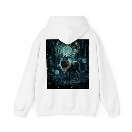Mystical Stag Glowing Runes Dark Forest