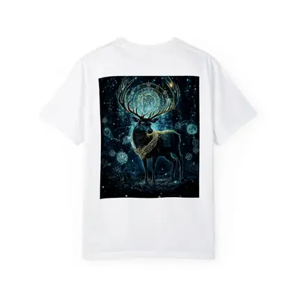 Mystical Stag Glowing Runes Dark Forest