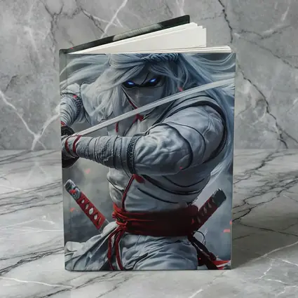 White Ninja Warrior Dual Katana Smoke