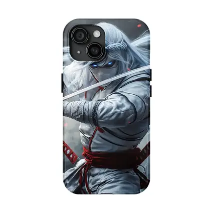 White Ninja Warrior Dual Katana Smoke