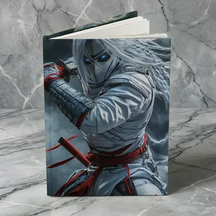 White Ninja Warrior with Katana Sword