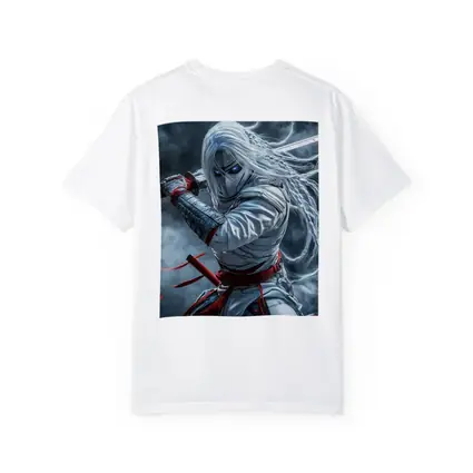 White Ninja Warrior with Katana Sword