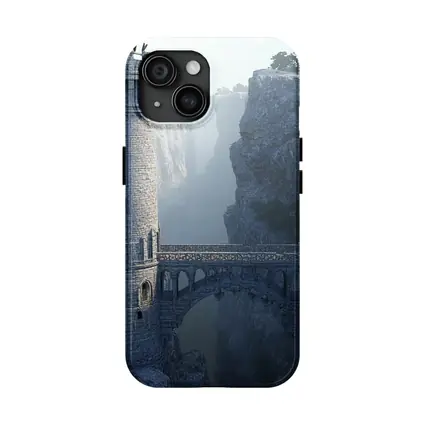 Medieval Stone Tower Bridge Canyon Mist