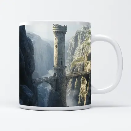 Stone Tower Bridge Canyon Fantasy Art
