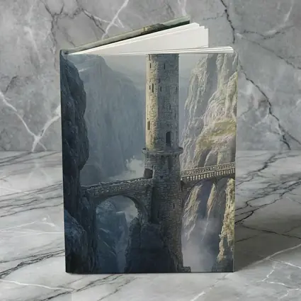 Stone Tower Bridge Canyon Fantasy Art
