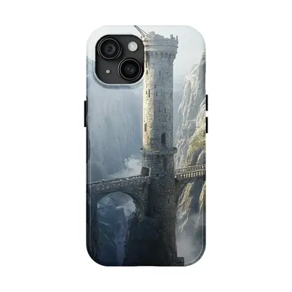 Stone Tower Bridge Canyon Fantasy Art