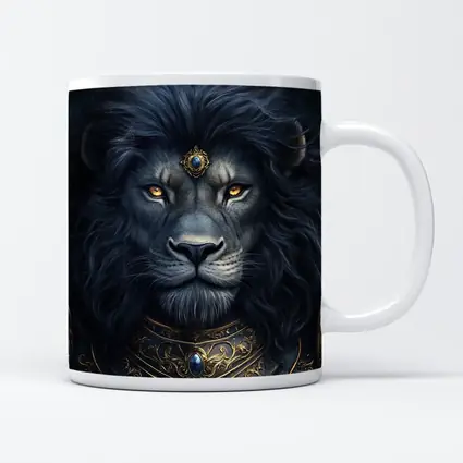 Dark Fantasy Lion Warrior Gold Armor Art