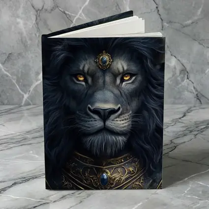 Dark Fantasy Lion Warrior Gold Armor Art