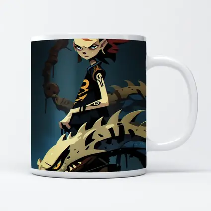 Anime Girl Riding Dragon Dark Fantasy Art