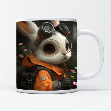 Steampunk Rabbit Explorer Orange Suit Fantasy