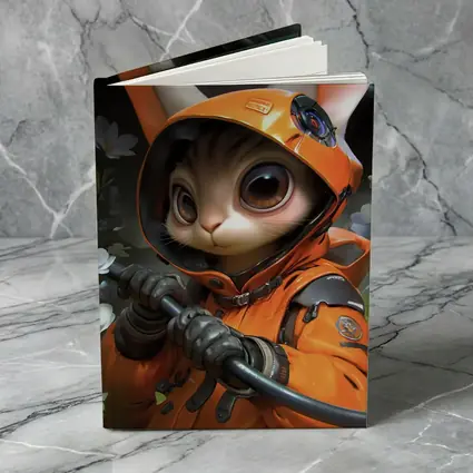 Astronaut Bunny Cat Orange Space Suit